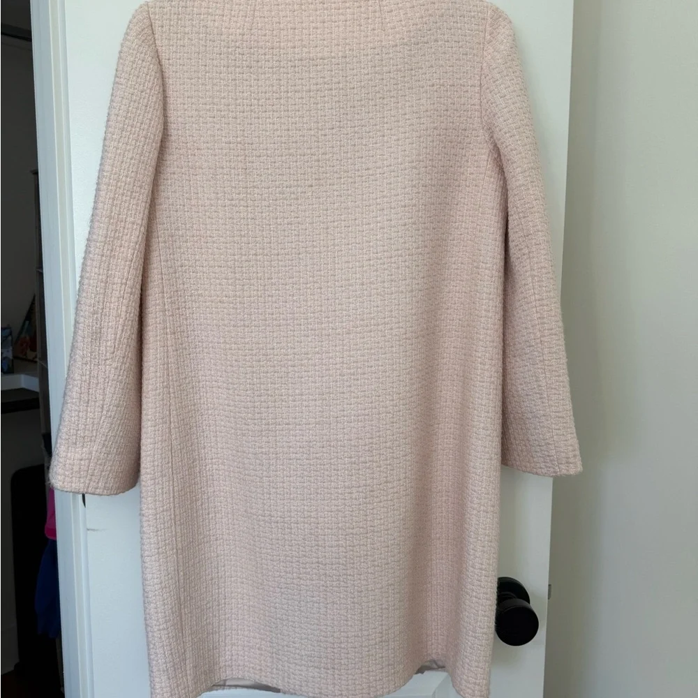 Kate Spade Bow Tweed Coat in Rose Dew Pink with Detachable Black Velvet Bow - Picture 5 of 8